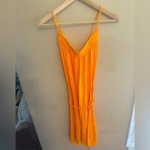 Orange mid length dress
